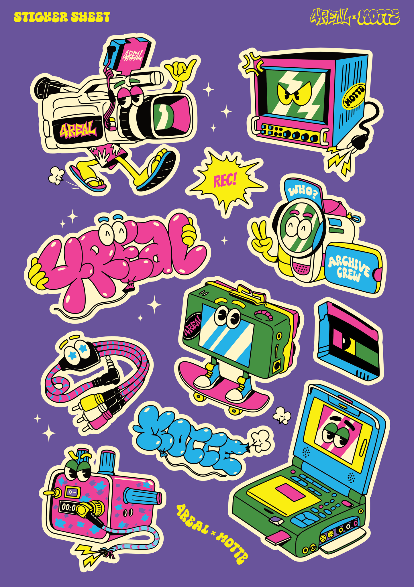 Sticker Sheet 4Real x Motte ( Collaboration )